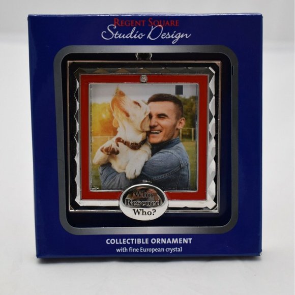 Who Rescued Who Pet Photo Frame European Crystal Square Hanging Regent Square - Picture 3 of 3